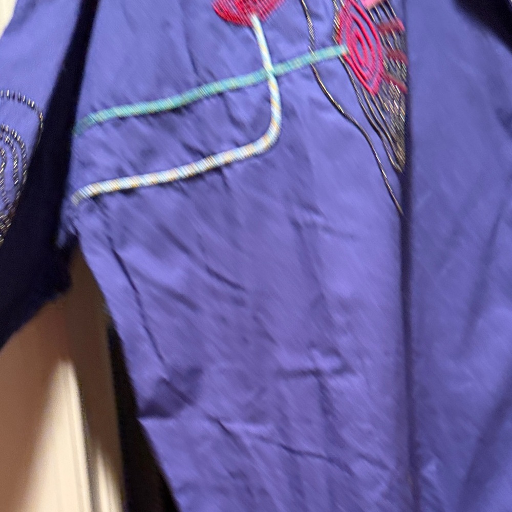 NWT Anthropologie Maeve Purple Embroidered Button Down Shirt - Picture 8 of 12